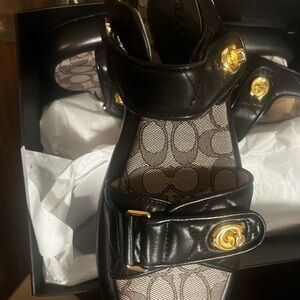 Coach Black Dad Sandals 7.5 NIB